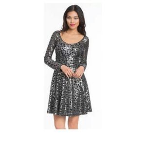 Tracy Reese Anthropologie Silver Cocktail Dress